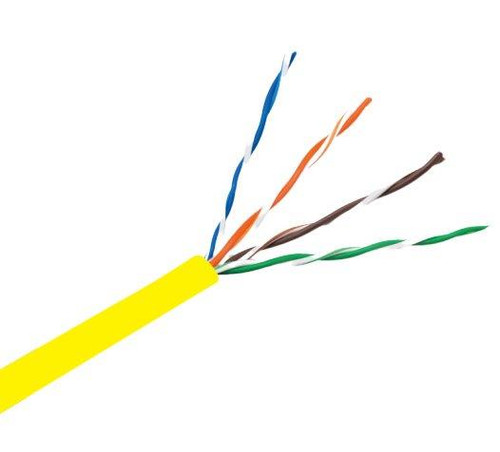 23AWG 4PR UTP CAT6E YELLOW PLENUM CMP, 550MHZ, 1000FT/BOX/M, PRICE/1000FT