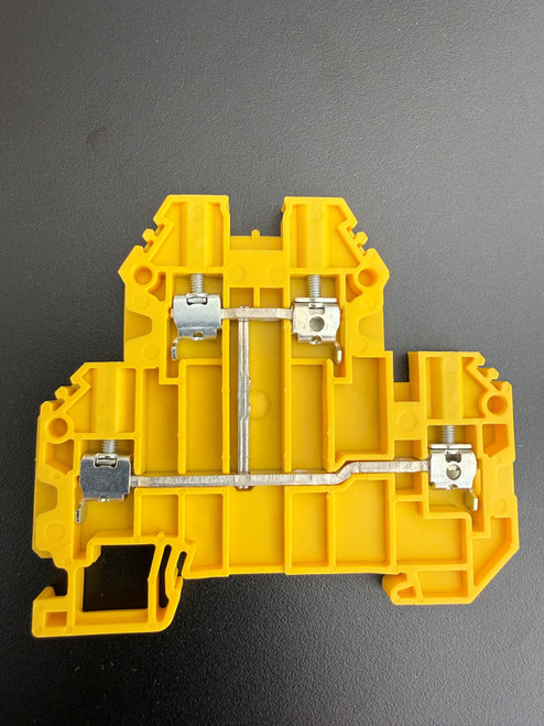 2 Tier Terminal Block, Screw Clamp, Internal Shorting Bar, 30-12AWG, 600V, 20A, Yellow, SRKD 2,5/SV, 17181.8