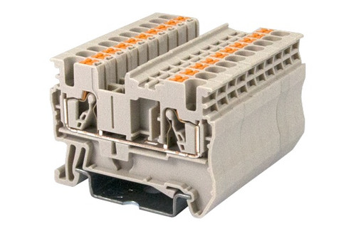 Terminal Block, Push-In, DIN rail mount, 26-12 AWG, Beige, 600V 20A, DP2.5N