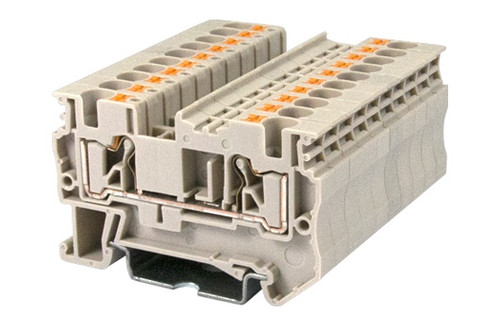 Terminal Block, Push-In, DIN rail mount, 24-10 AWG, Beige, 600V 30A, DP4N