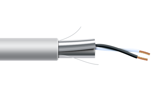 22 AWG 2 Cond Plenum Shielded MSTP, MS/TP, Low-Cap 12.5pf White Jacket 1000ft/roll/box, CARC156-WHT