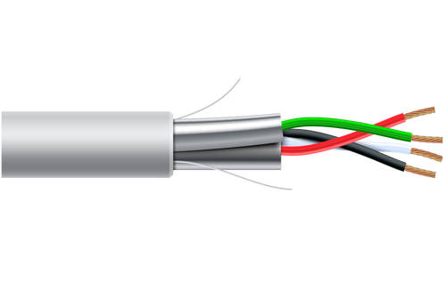 20 AWG 4 Cond Plenum Shielded White Jacket 1000ft/roll/box, P204CS