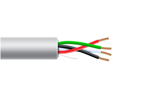 16 AWG 4 Cond Plenum Non-Shielded White Jacket 1000ft/roll/box, P164C