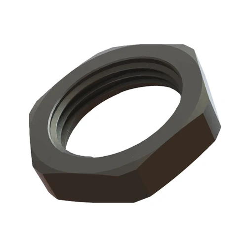 Locknut, Plastic, PG 9, Black RAL 9005, Flanged Hex, for Cord Grips and Cable Glands, Lutze TOP-T, LPPG9B