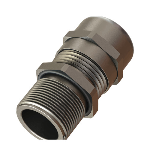 EMC Shield-Termination Cord Grip, Metal, NPT 3/4", Nickel-Plated Brass, Cable OD 0.394-0.709 IN (10-18mm), IP68, Lutze TOP-T, FMNPT34-CV