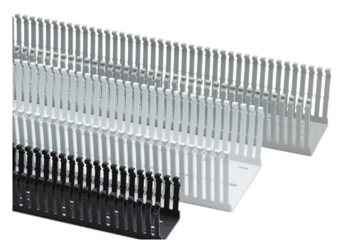 Wire Duct, Gray, 4X5, Narrow Slot / Skinny Finger, Hellermann Tyton, 6ft Sticks 181-00692