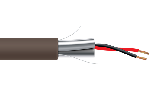 18 AWG 2 Cond Plenum Shielded Brown Jacket 1000ft/roll/box, P182CS