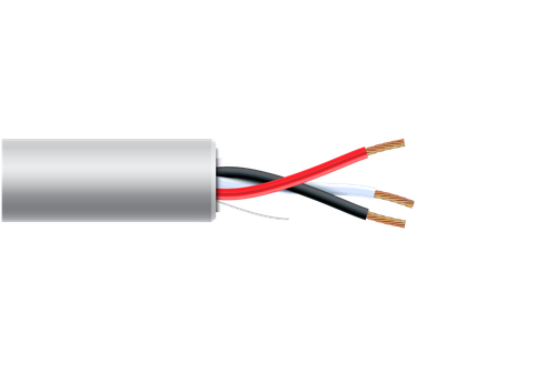 18/3 Unshielded Plenum Cable, 18 AWG 3 Conductor, White, 1000 ft, P183C