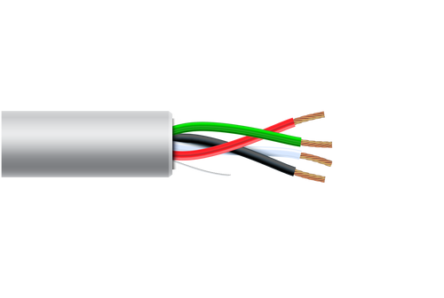 18 AWG 4 Cond Plenum Non-Shielded White Jacket 1000ft/roll/box