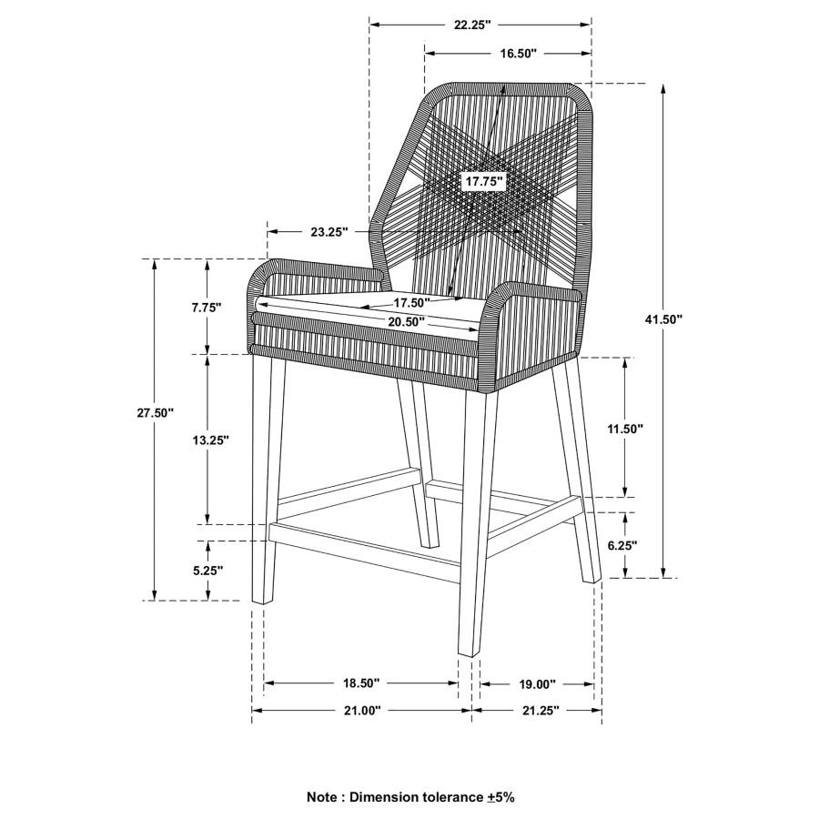 Nakia Woven Rope Back Counter Height Stools