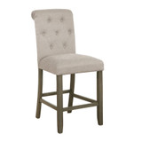 Balboa Tufted Back Counter Height Stools Beige and Rustic Brown