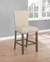Ralland Upholstered Counter Height Stools with Nailhead Trim Beige