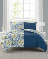 Blue/Yellow 3-Pc. Reversible Comforter Set-IS