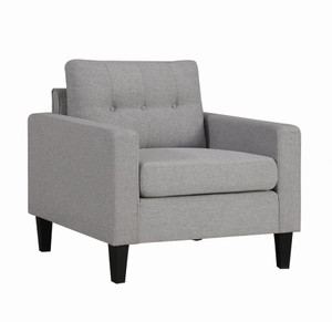 Metro Tufted Upholstered Chair Light Grey