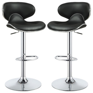 Edenton Upholstered Adjustable Bar Stool Black