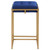 Nadia Square Padded Seat Counter Height Stool (Set of 2) Blue and Gold