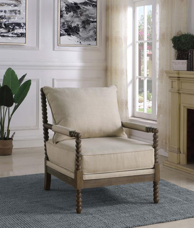Blanchett Cushion Back Accent Chair Beige and Natural