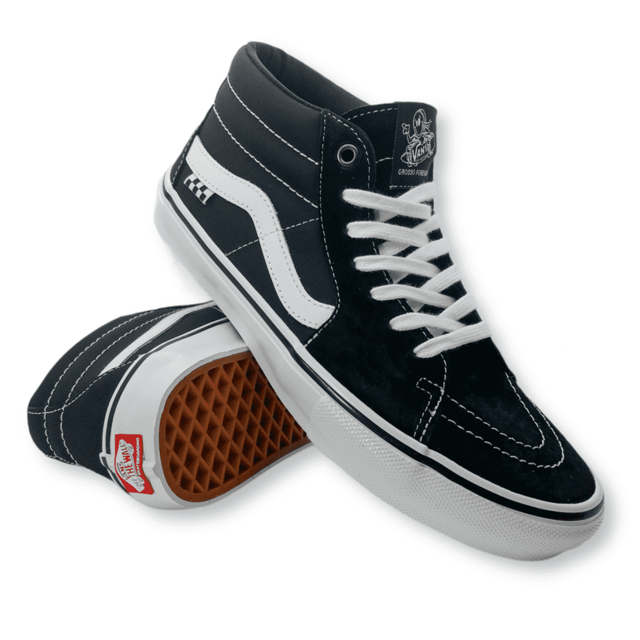 Socialisme Afslachten Prestatie Vans Skate Grosso Mid Shoes (Black/White/Emo Leather)