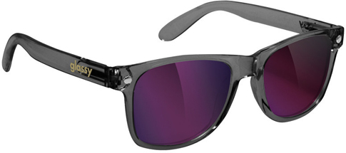GLASSY LEONARD DARK GREY/PURPLE MIRROR SUNGLASSES
