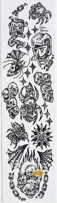 PVBLIC DOMAIN SPIDER SKULL CLEAR PERFORATED GRIP TAPE SHEET 9.00 X 33.00