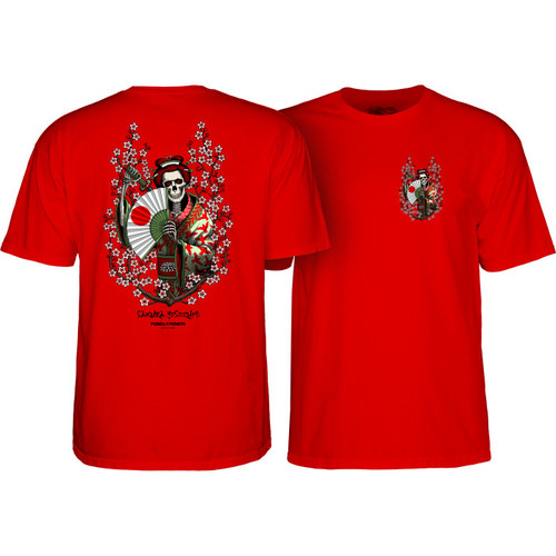 Powell Peralta Sakura Yosozumi Samurai T-shirt Red SIZE MEDIUM