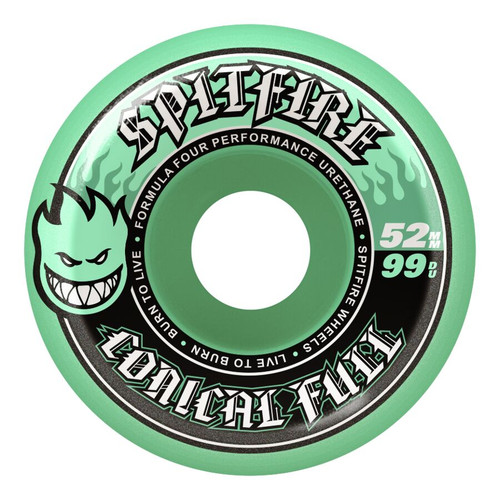 SPITFIRE FORMULA FOUR CONICAL FULL TEAL 52MM 99D (Set of 4)