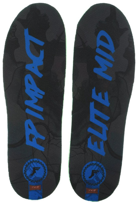 FOOTPRINT KINGFOAM ELITE BLACK CAMO/BLUE MID 5MM TOE/7MM HEEL INSOLES LARGE (9-14)