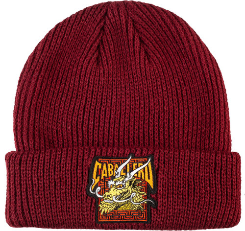 POWELL CAB STREET DRAGON BEANIE FOREST BURGUNDY