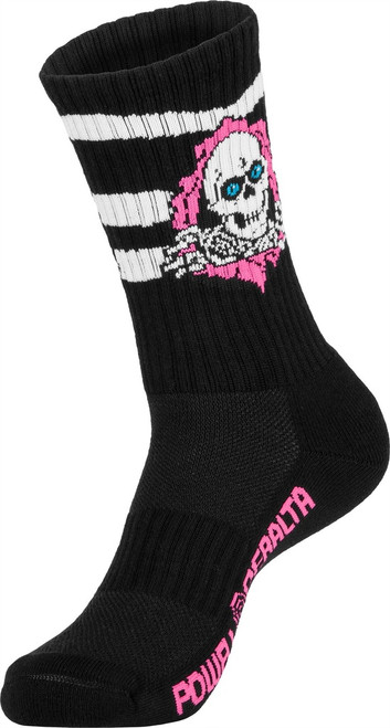 POWELL RIPPER STRIPES BLACK/PINK BLACK SOCKS