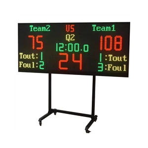 197cm wide multi sport digital scoreboard wall mounted in high school gym