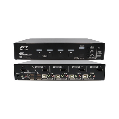 Rextron 4 Ports 4K HDMI Full-Screen Split View KVM Switch With