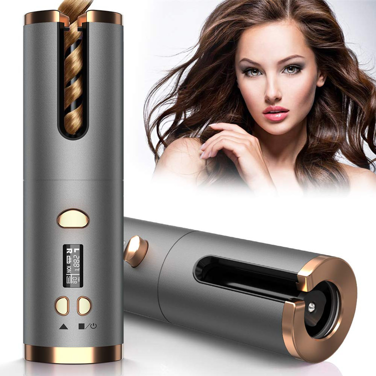 cordless rotating curling iron