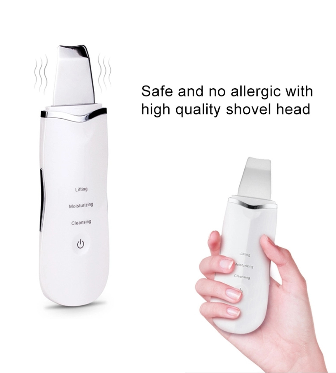 Facial Skin Scrubber Face Spatula, Ultrasonic Skin Spatula Scrubber  Blackhead Remover Gentle Peel Peeling Pore Cleanser Exfoliator Lifting Tool  Comedones Extractor USB Rechargeable