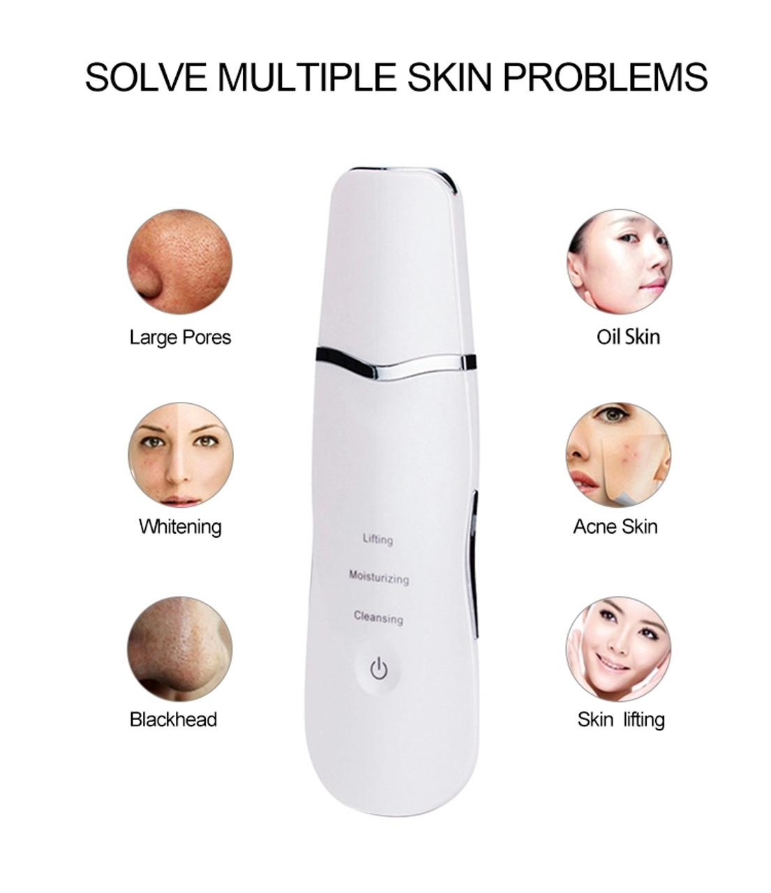 Facial Skin Scrubber Face Spatula, Ultrasonic Skin Spatula Scrubber  Blackhead Remover Gentle Peel Peeling Pore Cleanser Exfoliator Lifting Tool  Comedones Extractor USB Rechargeable