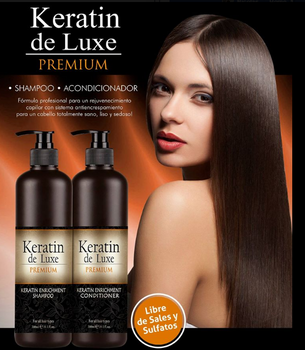 Keratin Premium Shampoo 2 x 300 ml for All Hair Types 600 ml