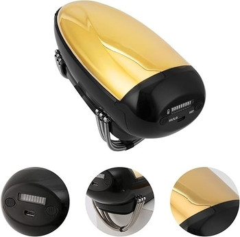 Swedish Style Handheld Heat Massager – Portable Deep Tissue Vibrating Massager with Heat Therapy, Rechargeable Lithium Battery, Gold Edition