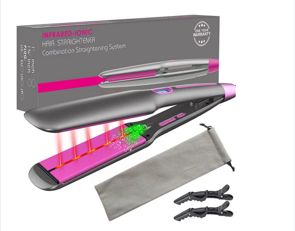 IONIC Hair Straightener for all and Curler 2 in 1 Ceramic，15S Superfast Heat up,13 Temperatures Flat Iron for Hair,Flat Iron Curling Iron in One with Negative Ions