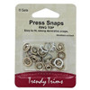Trendy Trim Ring Top Press Snap- White