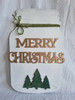 MDF Scribble Mason Jar with Merry Christmas Words - BLANK