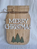 BAMBOO Mason Jar with Merry Christmas Words - BLANK