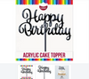 Acrylic Topper Happy Birthday - Black