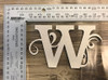 Capital Letter with swirl "W" -Chipboard