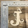 Capital Letter with swirl "J" -Chipboard