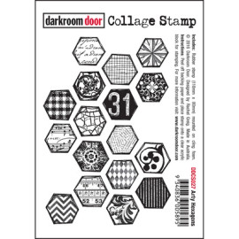 Darkroom Door Collage Stamp - Arty Hexagons