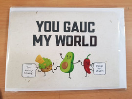 Quirky Greeting Card + Envelope - Guac my World