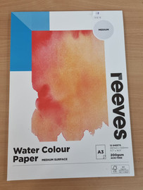 Watercolour Reeves A3 Paper Pad 200gsm 12 Sheets