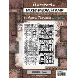 Stamperia Mixed Media Stamps - NY Building by Antonis Tzanidakis