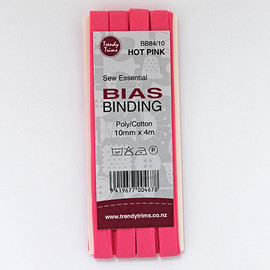 Sew Essential Bias Binding Poly/Cotton 10mmx4m Hot Pink