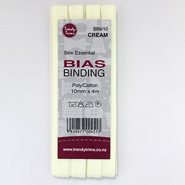 Sew Essential Bias Binding Poly/Cotton 10mmx4m Cream