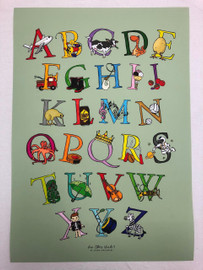 Kiwi Alphabet Wall Art A3 Green